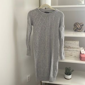 Saks brand grey long sleeve sweater dress